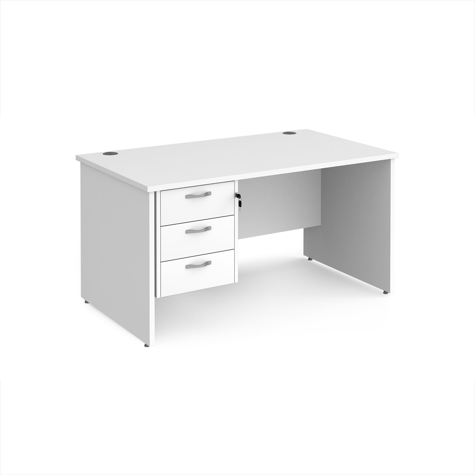 Maestro 25 panel end 800mm deep desk with 3 drawer ped