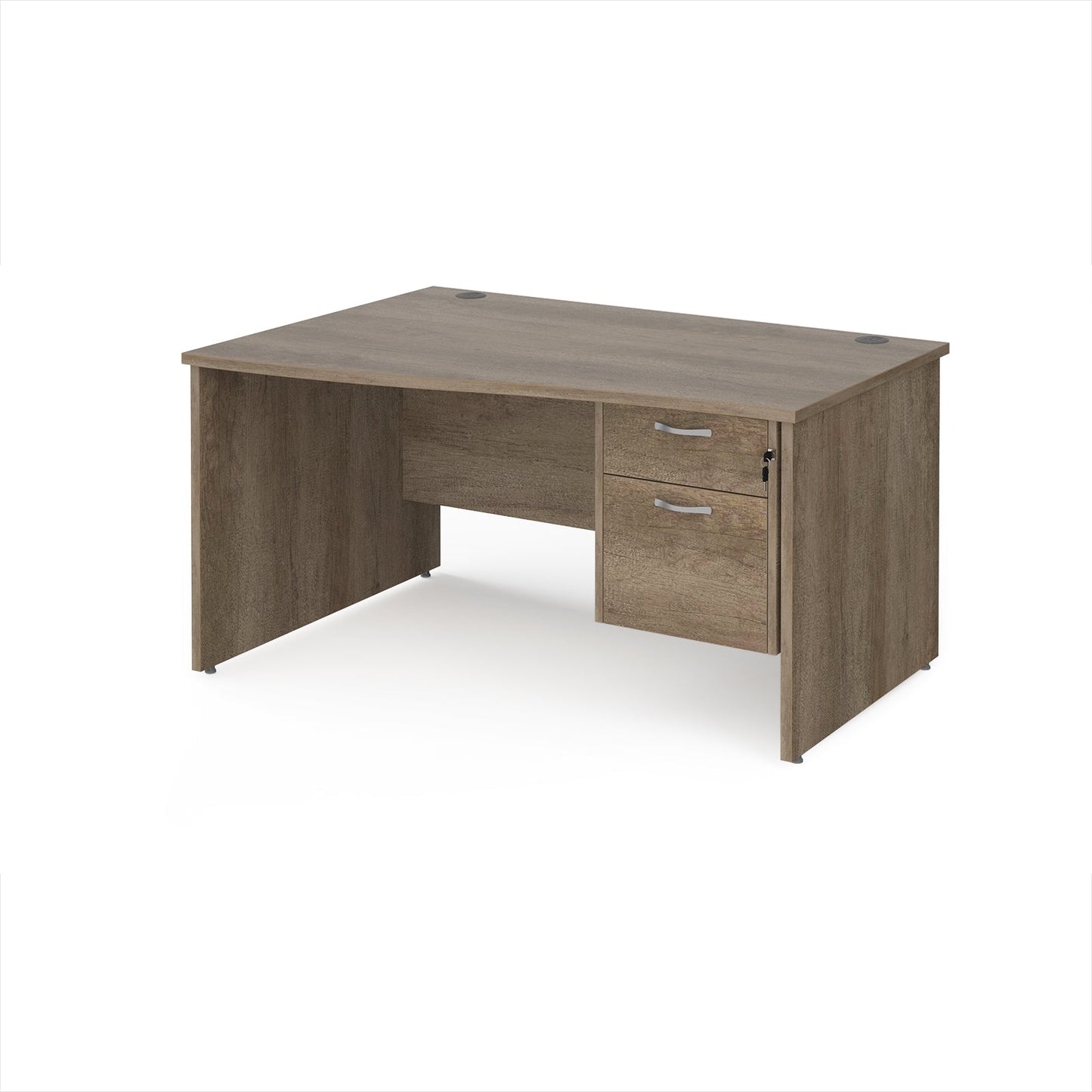 Maestro 25 panel end left hand wave desk with 2 drawer ped