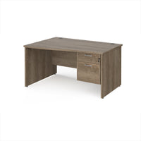 Maestro 25 panel end left hand wave desk with 2 drawer ped