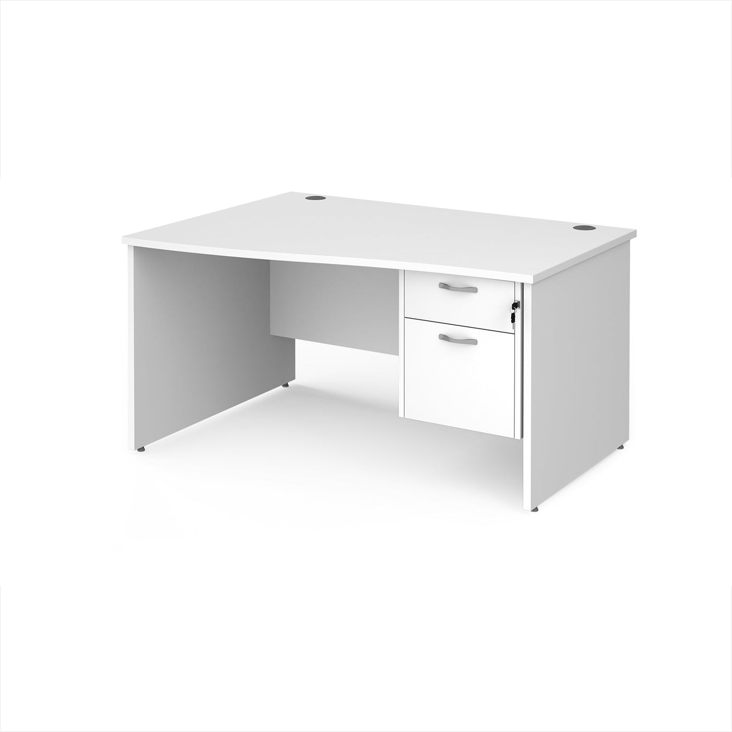 Maestro 25 panel end left hand wave desk with 2 drawer ped