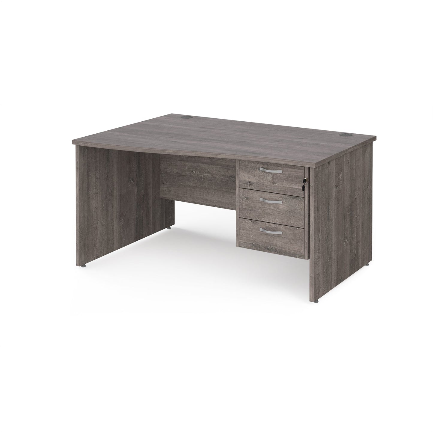 Maestro 25 panel end left hand wave desk with 3 drawer ped