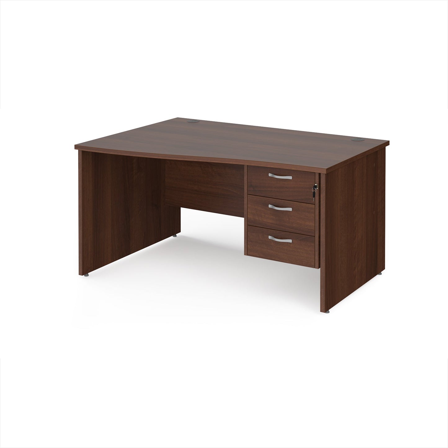 Maestro 25 panel end left hand wave desk with 3 drawer ped
