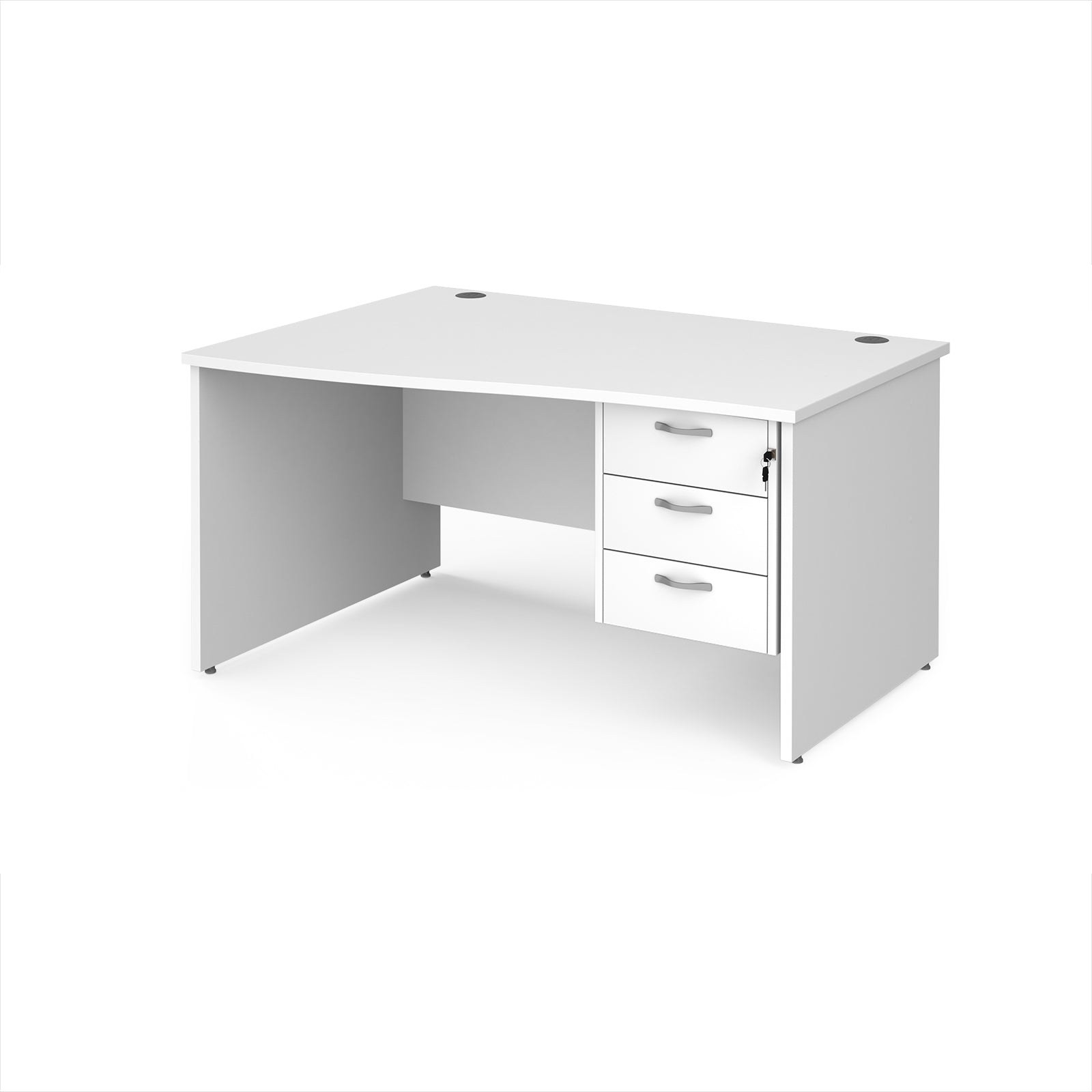Maestro 25 panel end left hand wave desk with 3 drawer ped