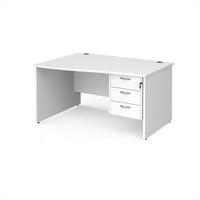Maestro 25 panel end left hand wave desk with 3 drawer ped