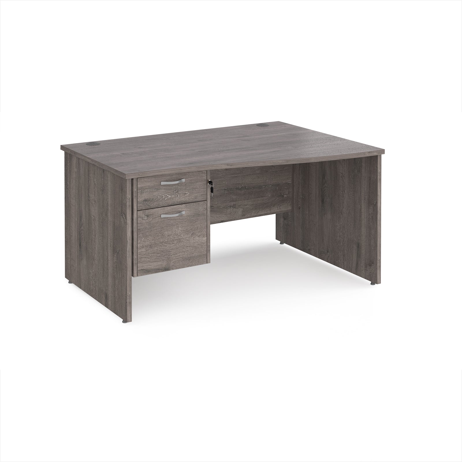 Maestro 25 panel end right hand wave desk with 2 drawer ped