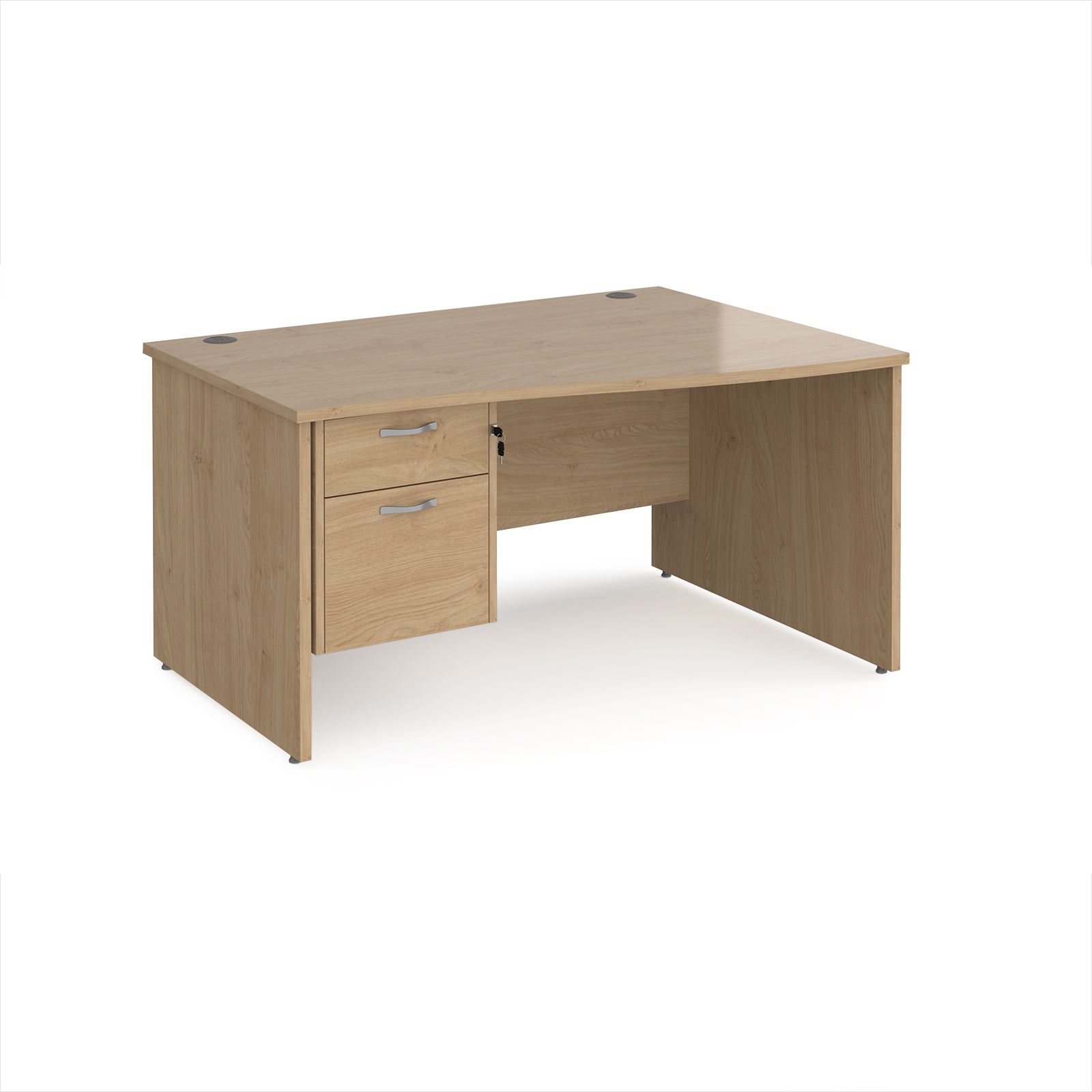 Maestro 25 panel end right hand wave desk with 2 drawer ped