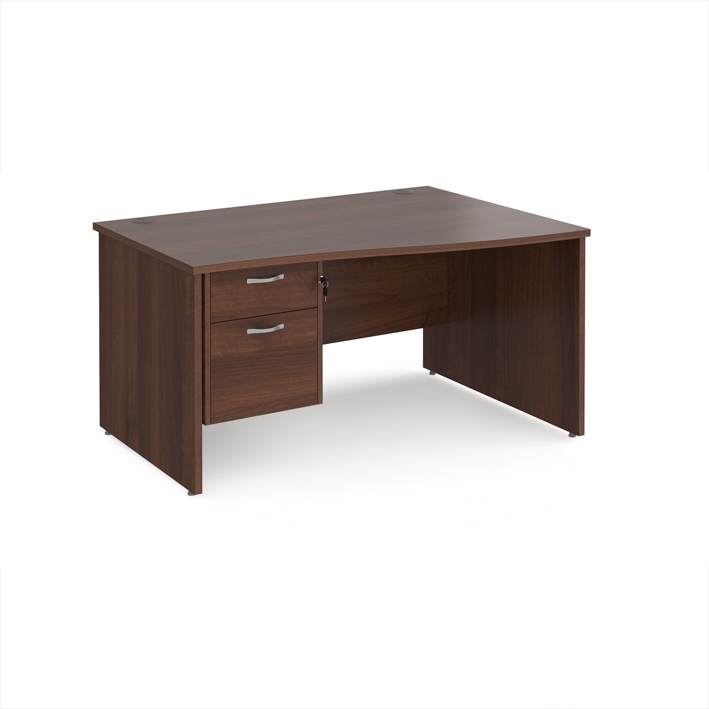 Maestro 25 panel end right hand wave desk with 2 drawer ped