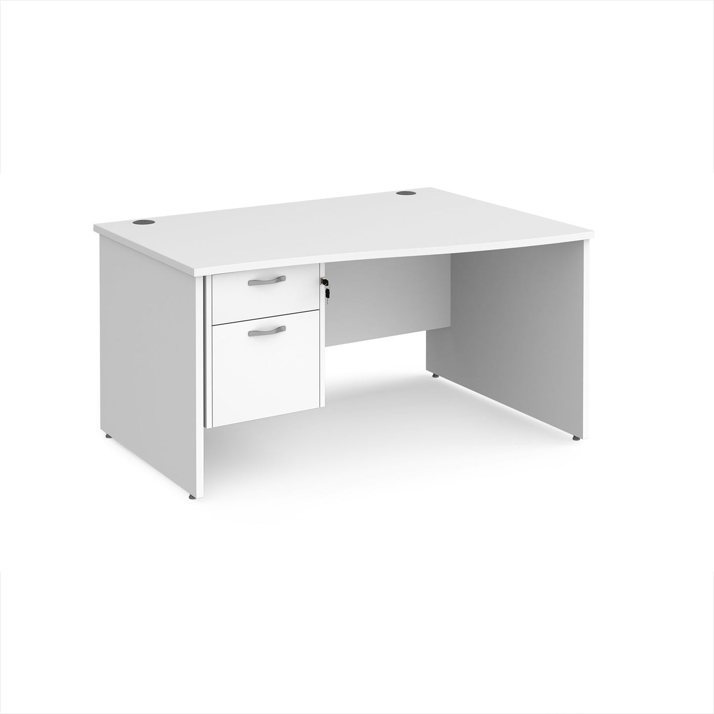 Maestro 25 panel end right hand wave desk with 2 drawer ped