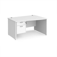 Maestro 25 panel end right hand wave desk with 2 drawer ped