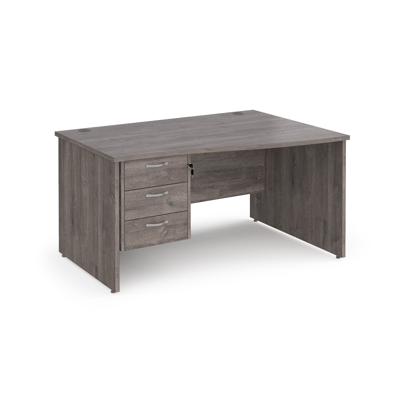 Maestro 25 Panel End Right Hand Wave Desk With 3 Drawer Ped