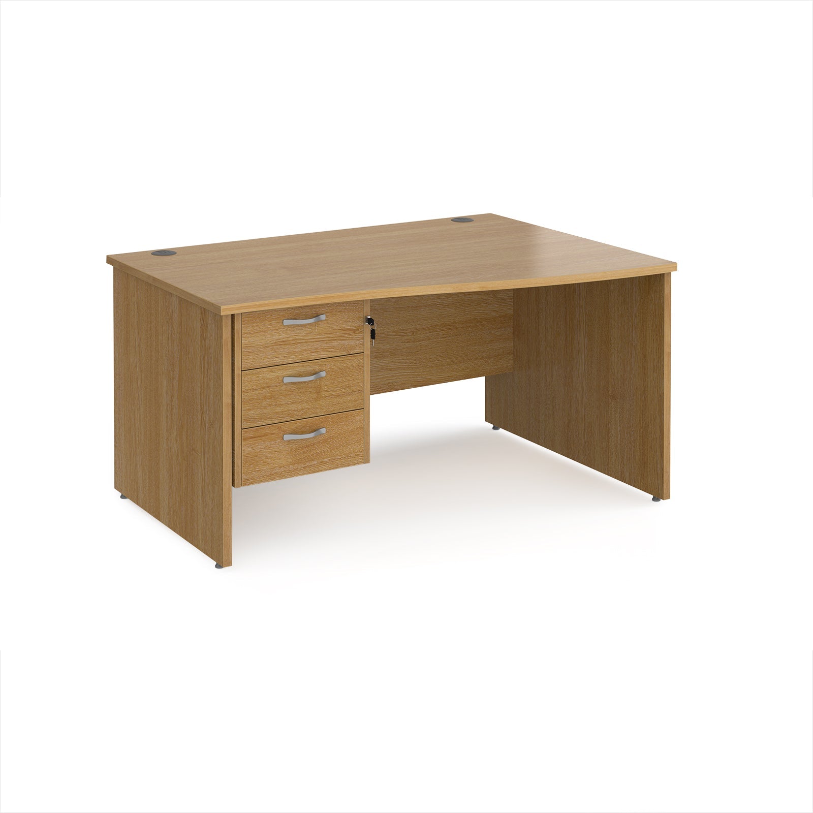 Maestro 25 panel end right hand wave desk with 3 drawer ped
