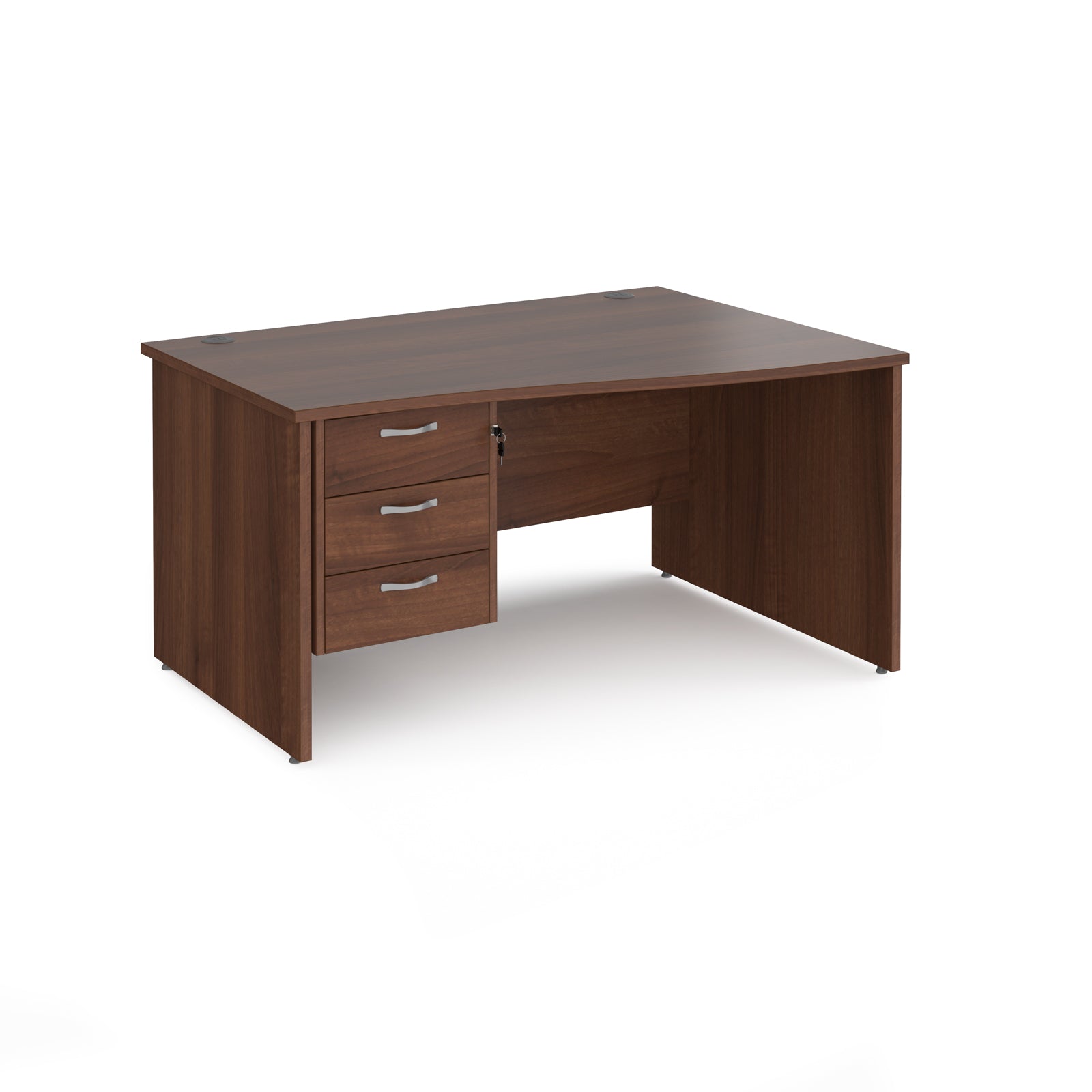 Maestro 25 Panel End Right Hand Wave Desk With 3 Drawer Ped