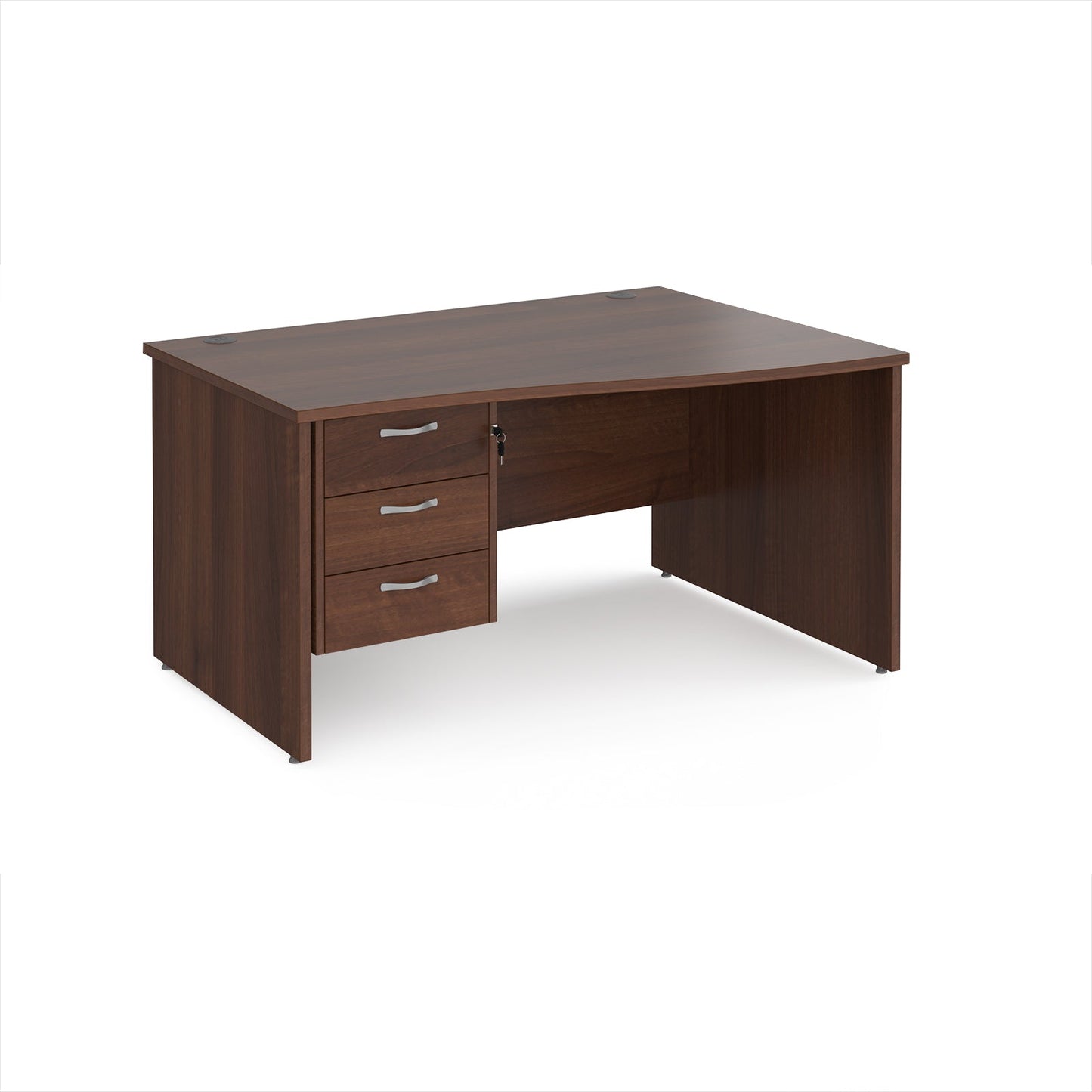 Maestro 25 panel end right hand wave desk with 3 drawer ped