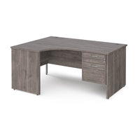Maestro 25 panel end left hand ergonomic desk with 2 drawer ped