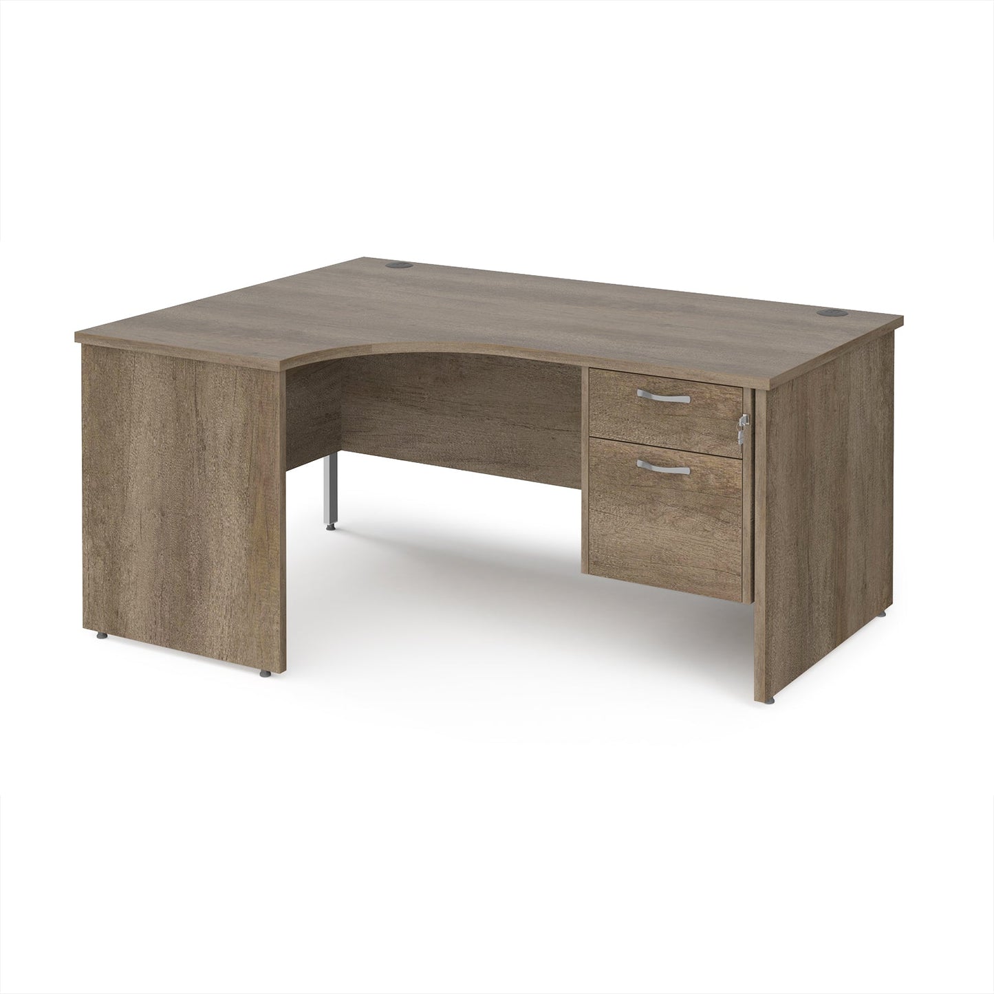 Maestro 25 panel end left hand ergonomic desk with 2 drawer ped