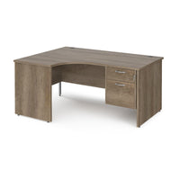 Maestro 25 panel end left hand ergonomic desk with 2 drawer ped