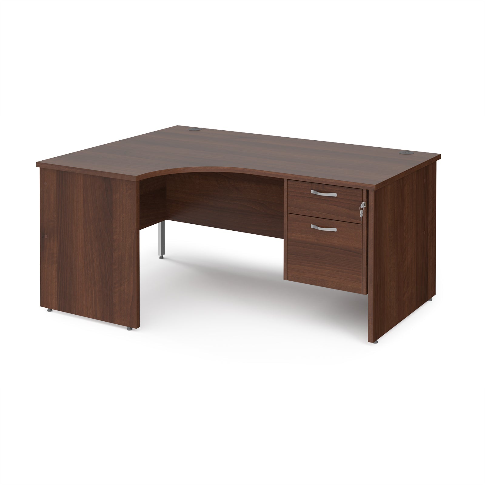 Maestro 25 panel end left hand ergonomic desk with 2 drawer ped