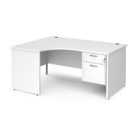 Maestro 25 panel end left hand ergonomic desk with 2 drawer ped
