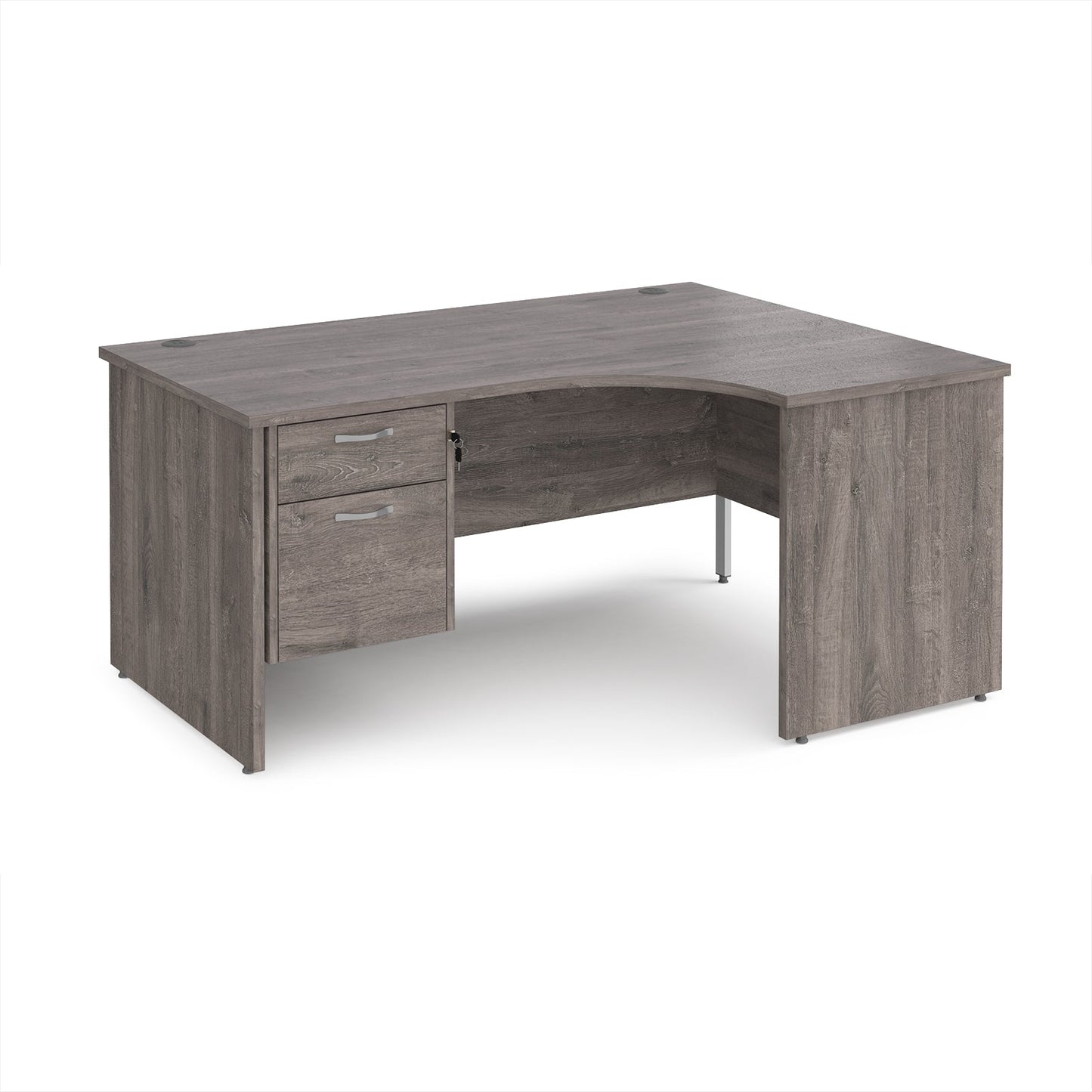 Maestro 25 panel end right hand ergonomic desk with 2 drawer ped