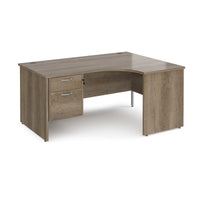 Maestro 25 panel end right hand ergonomic desk with 2 drawer ped