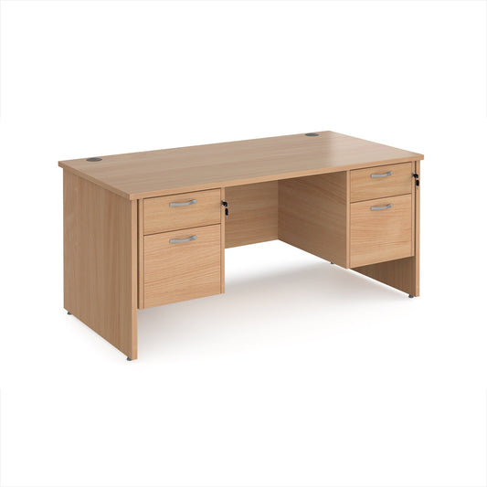 Maestro 25 panel end 800mm deep desk with 2 x 2 drawer peds
