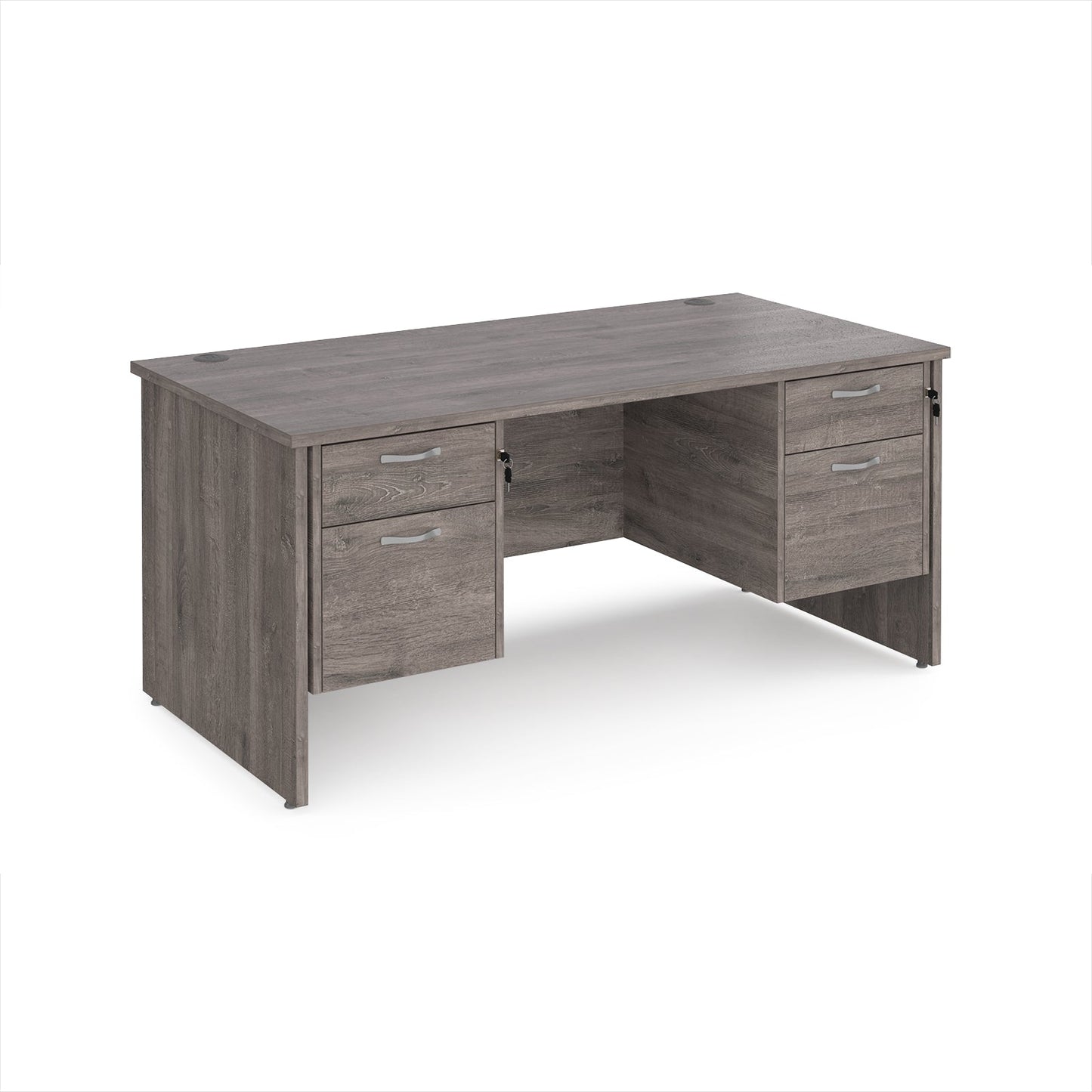 Maestro 25 panel end 800mm deep desk with 2 x 2 drawer peds