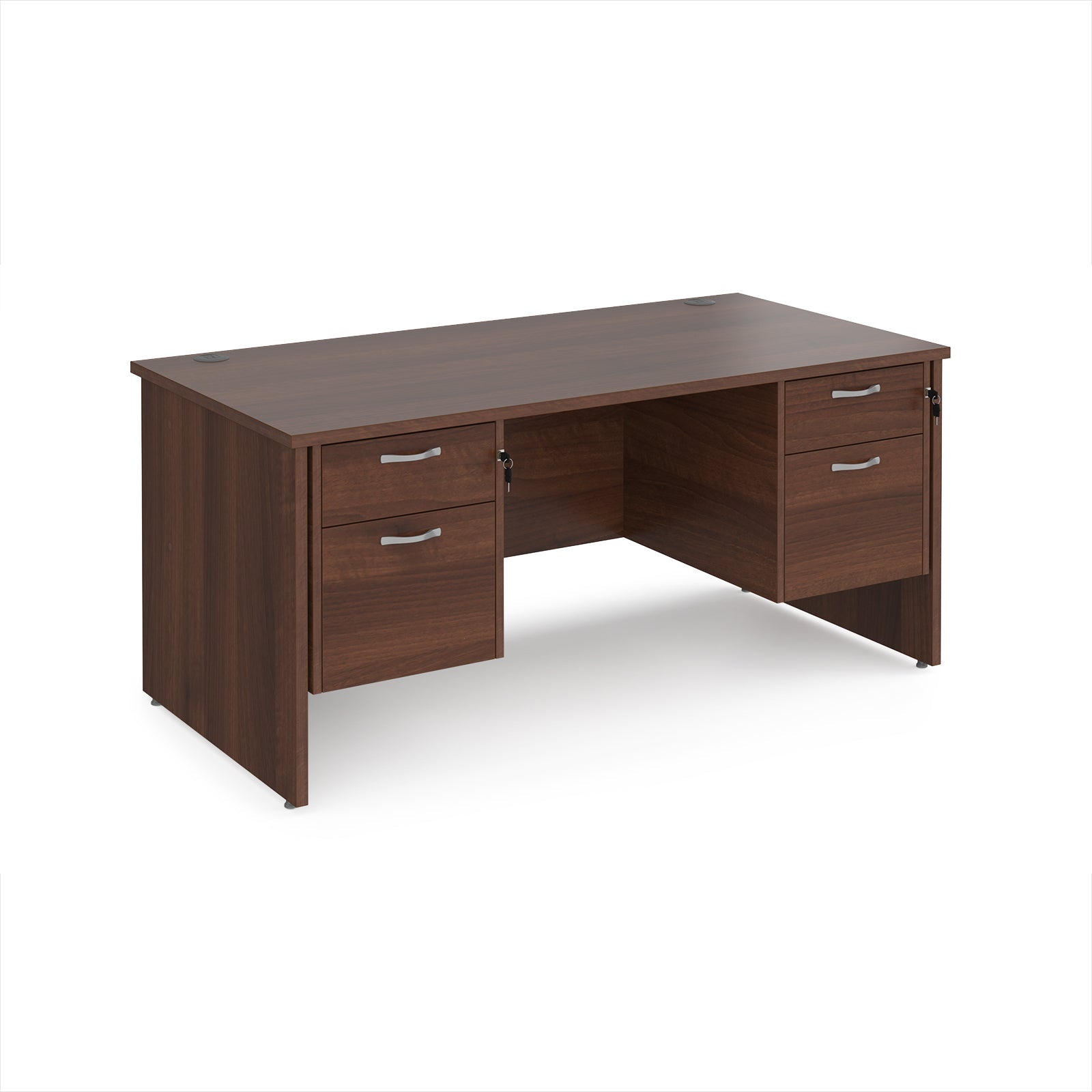 Maestro 25 panel end 800mm deep desk with 2 x 2 drawer peds