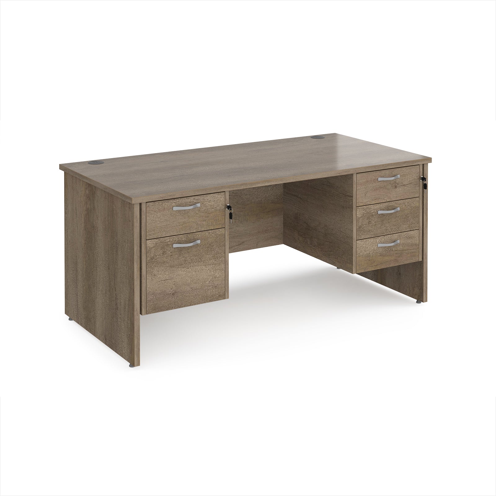 Maestro 25 panel end 800mm deep desk with 2 & 3 drawer peds