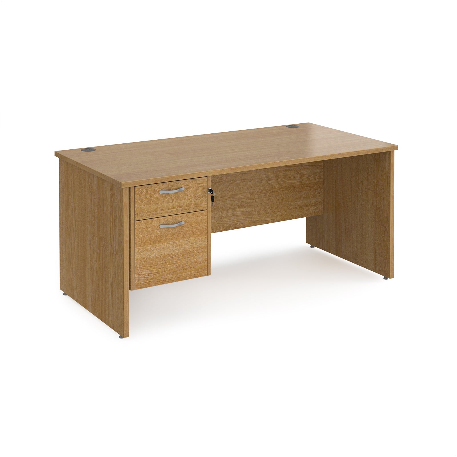 Maestro 25 panel end 800mm deep desk with 2 drawer ped