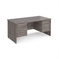 Maestro 25 panel end 800mm deep desk with 2 x 3 drawer peds