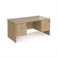 Maestro 25 panel end 800mm deep desk with 2 x 3 drawer peds