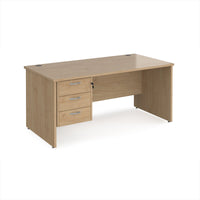 Maestro 25 panel end 800mm deep desk with 3 drawer ped
