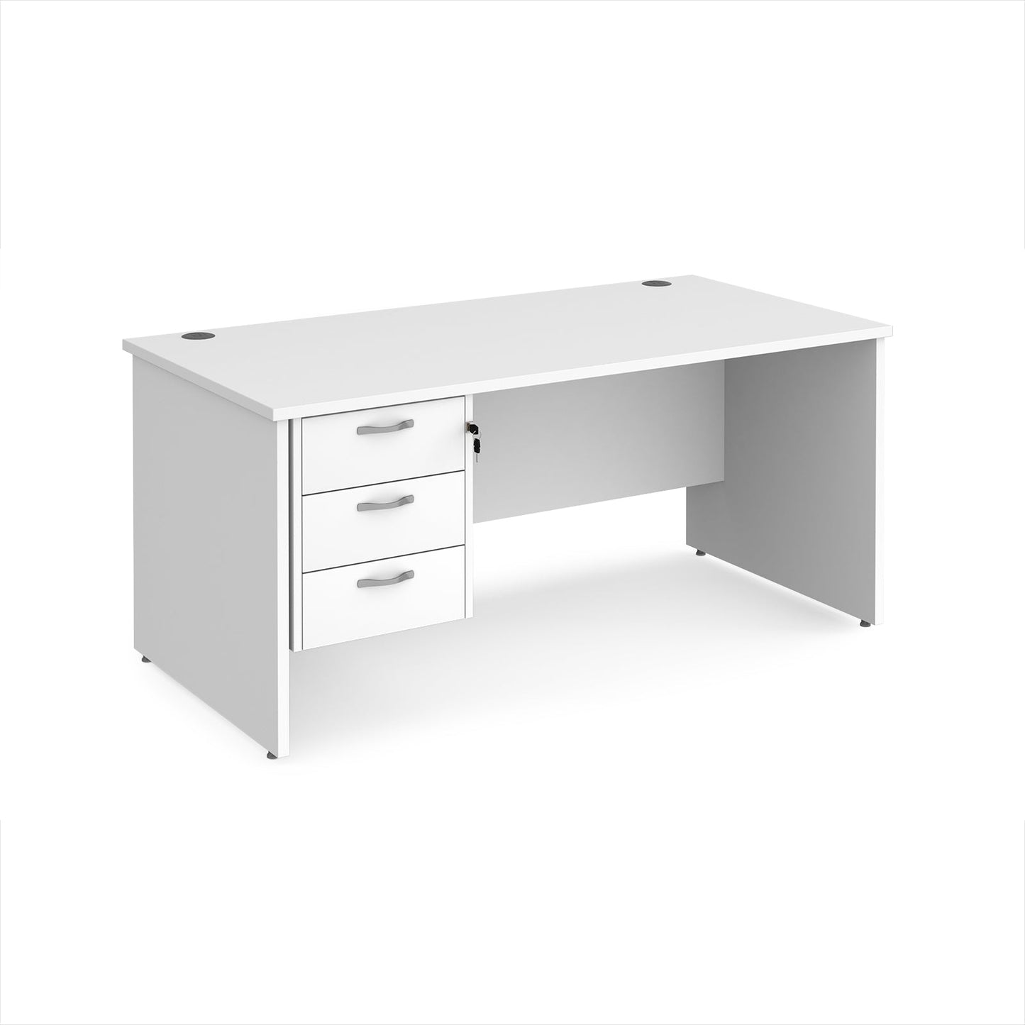 Maestro 25 panel end 800mm deep desk with 3 drawer ped