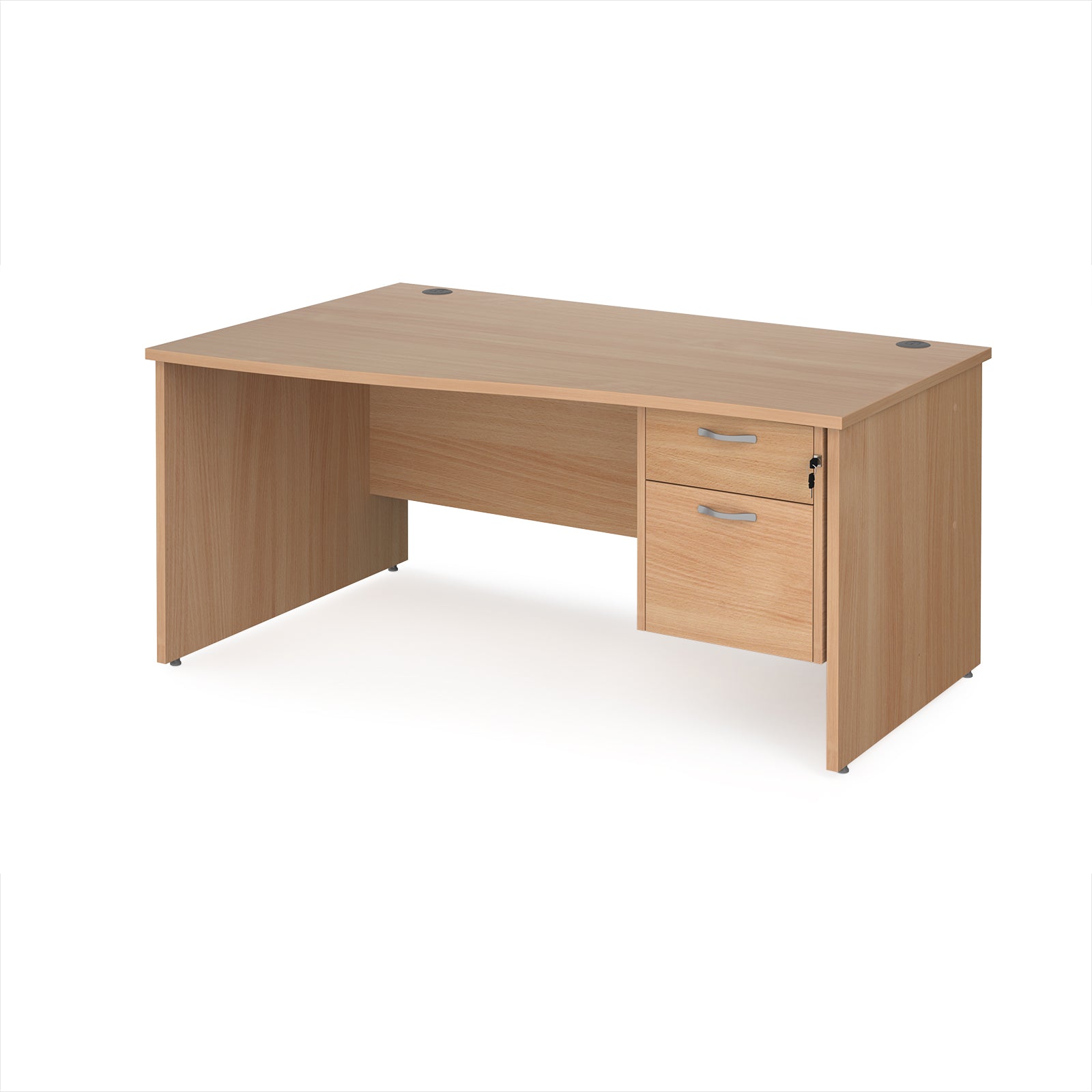 Maestro 25 panel end left hand wave desk with 2 drawer ped