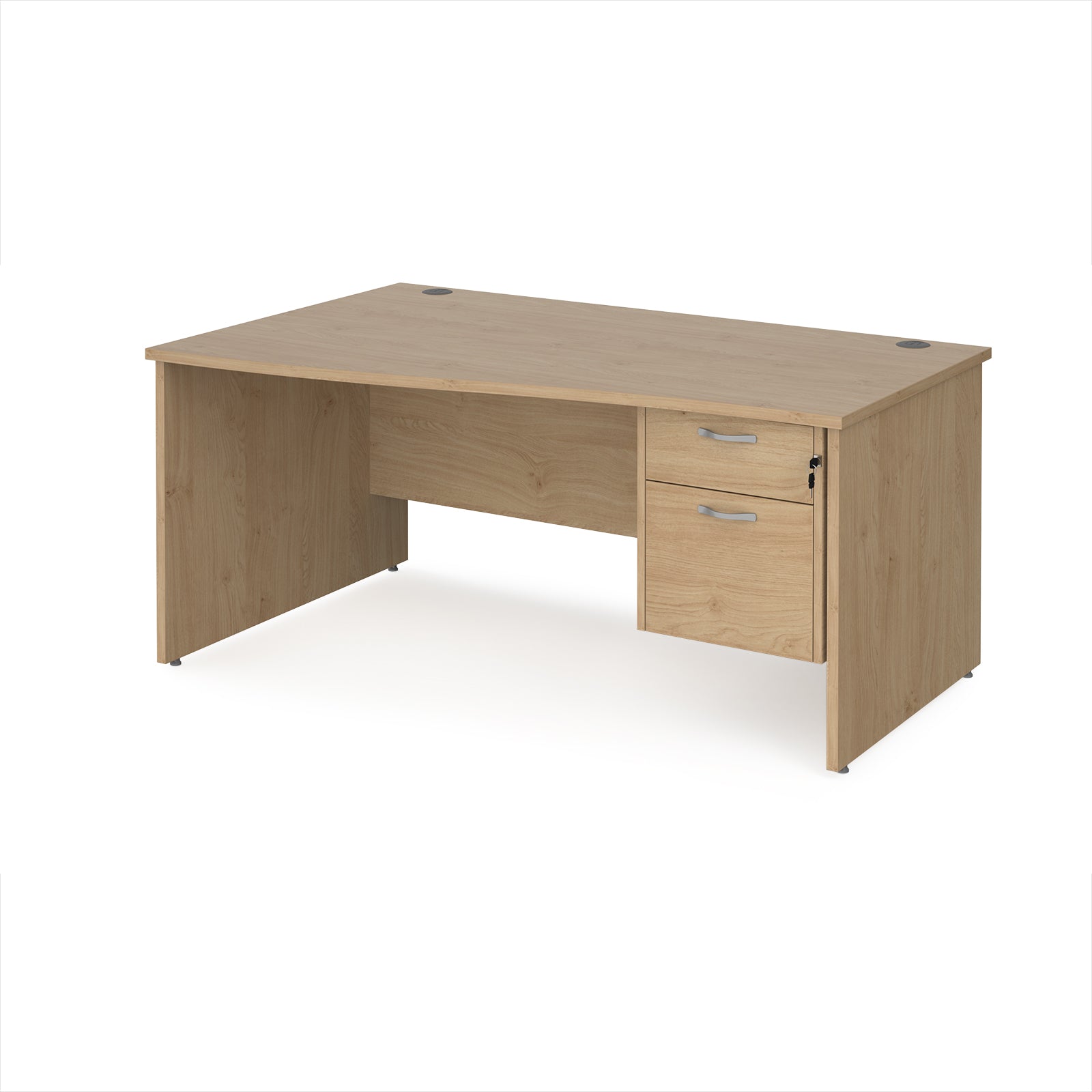 Maestro 25 panel end left hand wave desk with 2 drawer ped