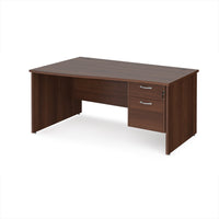 Maestro 25 panel end left hand wave desk with 2 drawer ped