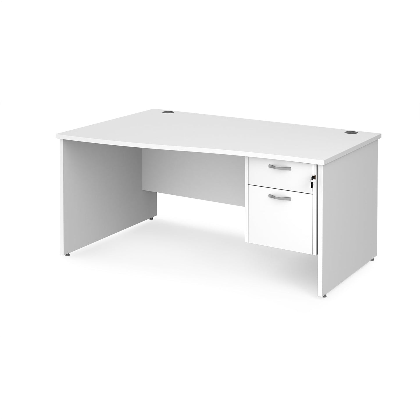 Maestro 25 panel end left hand wave desk with 2 drawer ped