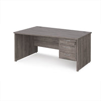 Maestro 25 panel end left hand wave desk with 3 drawer ped