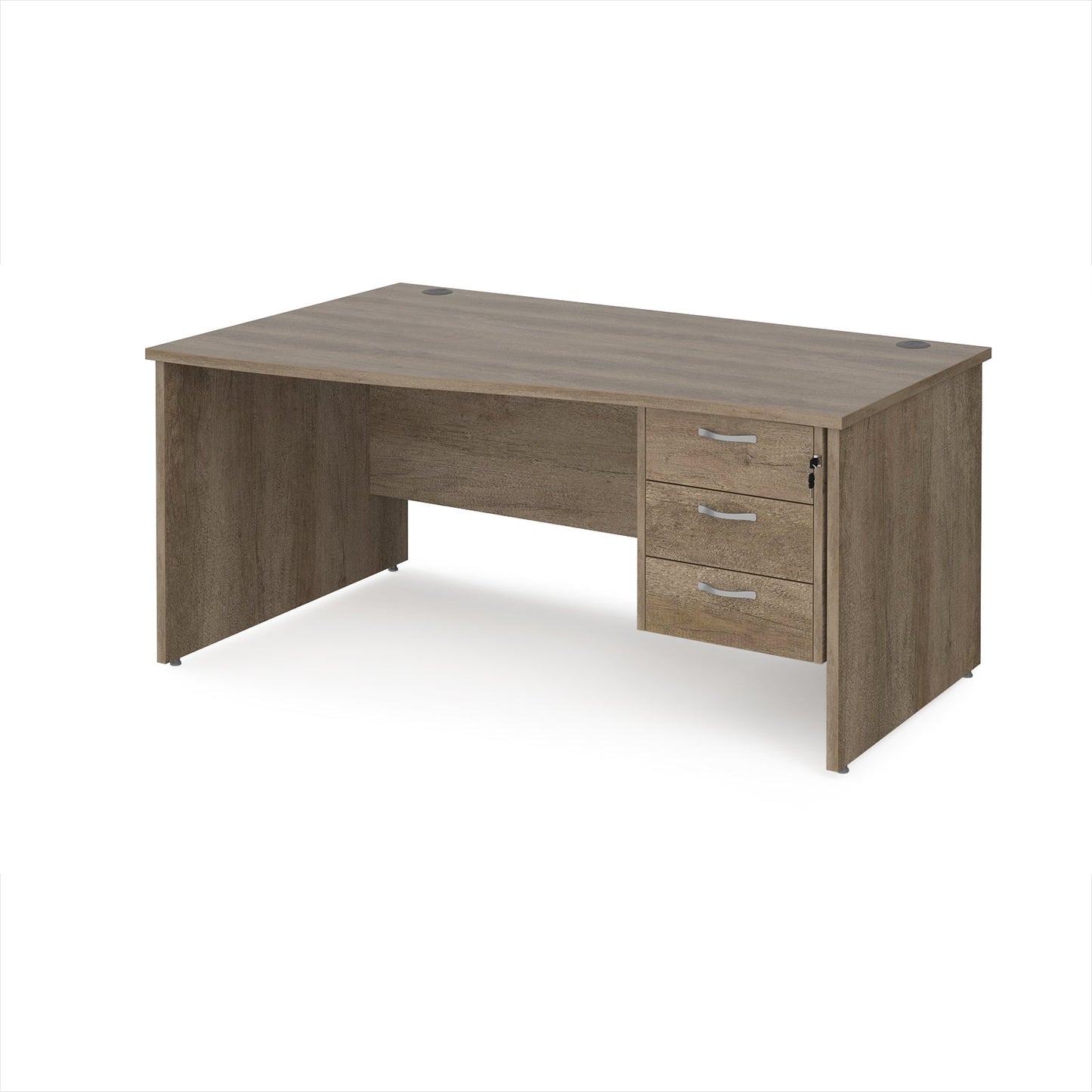 Maestro 25 panel end left hand wave desk with 3 drawer ped