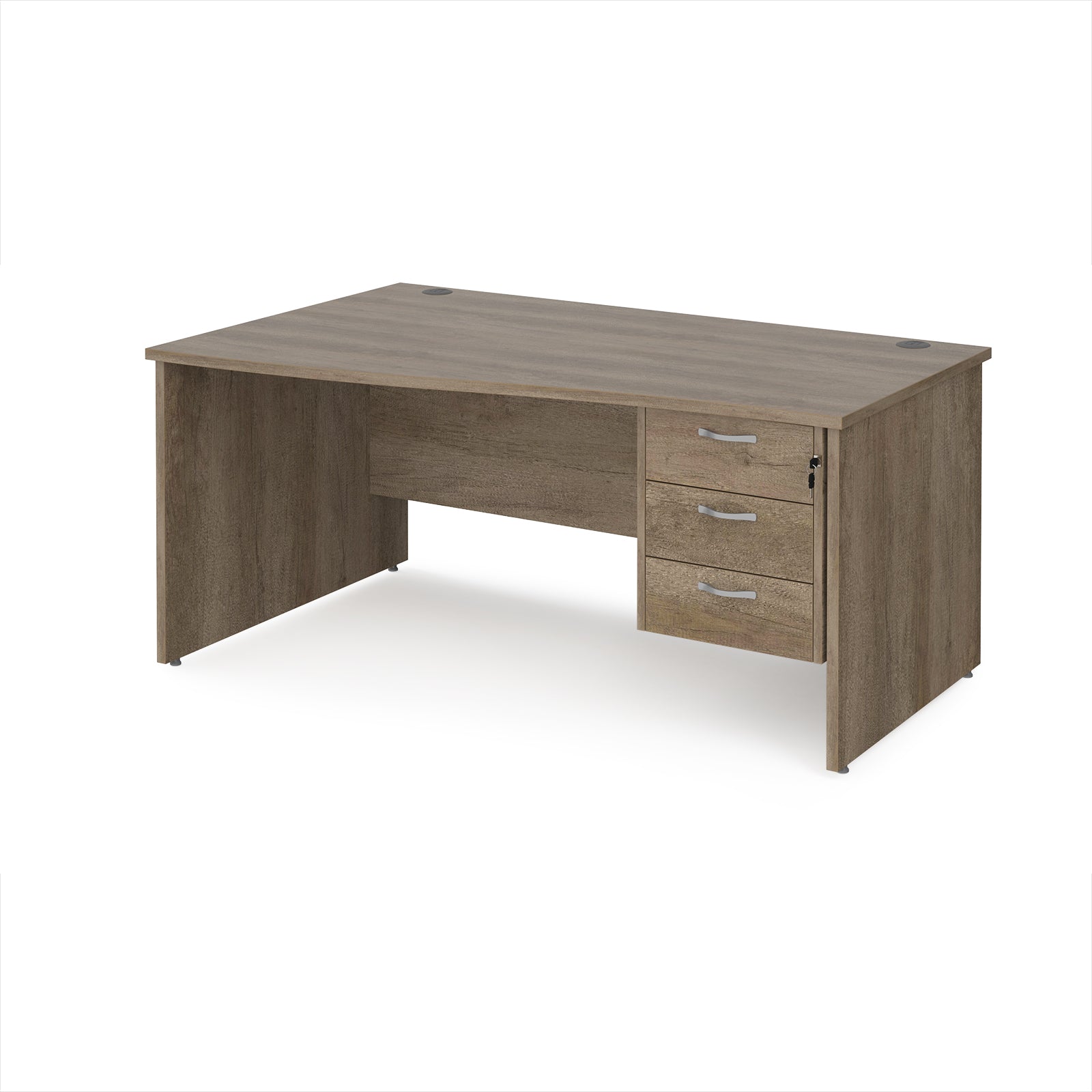 Maestro 25 panel end left hand wave desk with 3 drawer ped