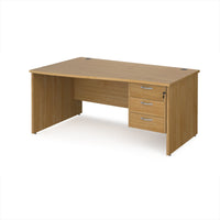 Maestro 25 panel end left hand wave desk with 3 drawer ped