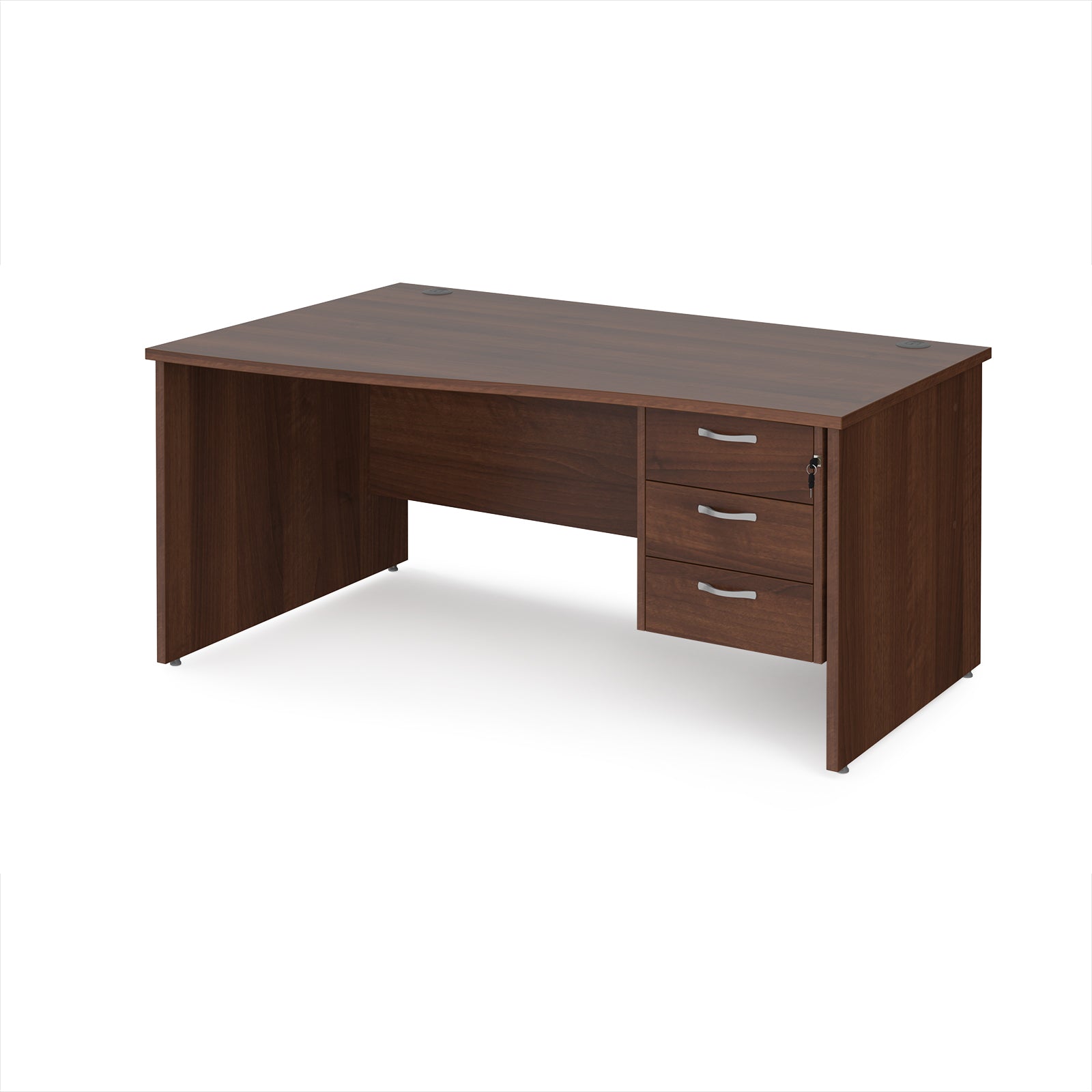 Maestro 25 panel end left hand wave desk with 3 drawer ped