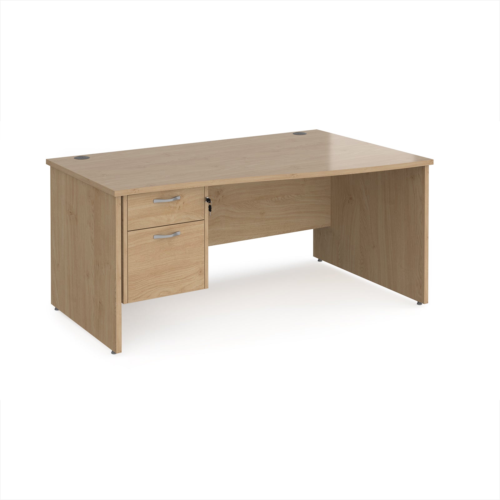 Maestro 25 panel end right hand wave desk with 2 drawer ped