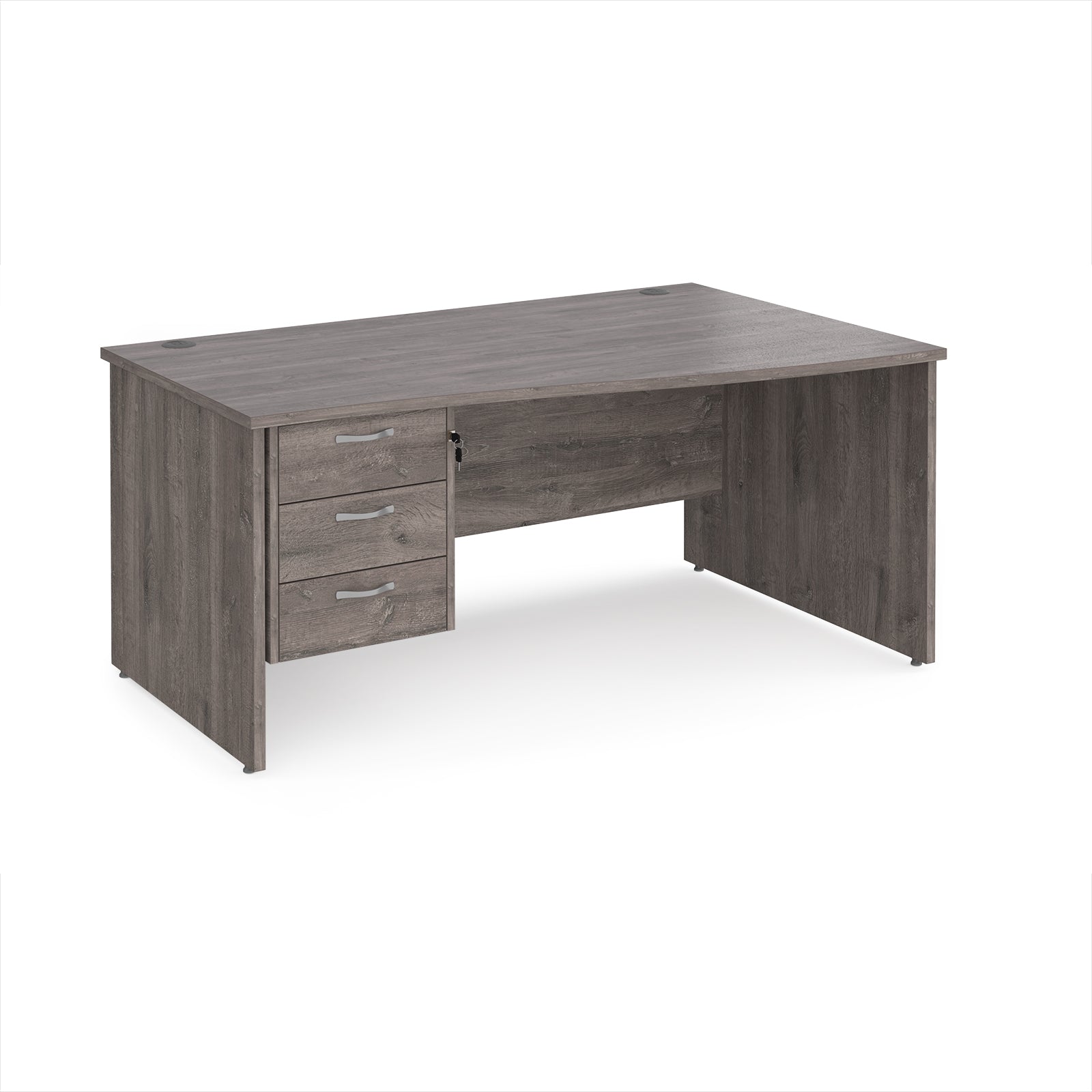 Maestro 25 panel end right hand wave desk with 3 drawer ped
