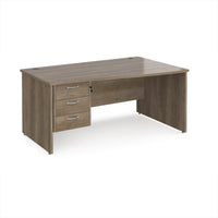 Maestro 25 panel end right hand wave desk with 3 drawer ped