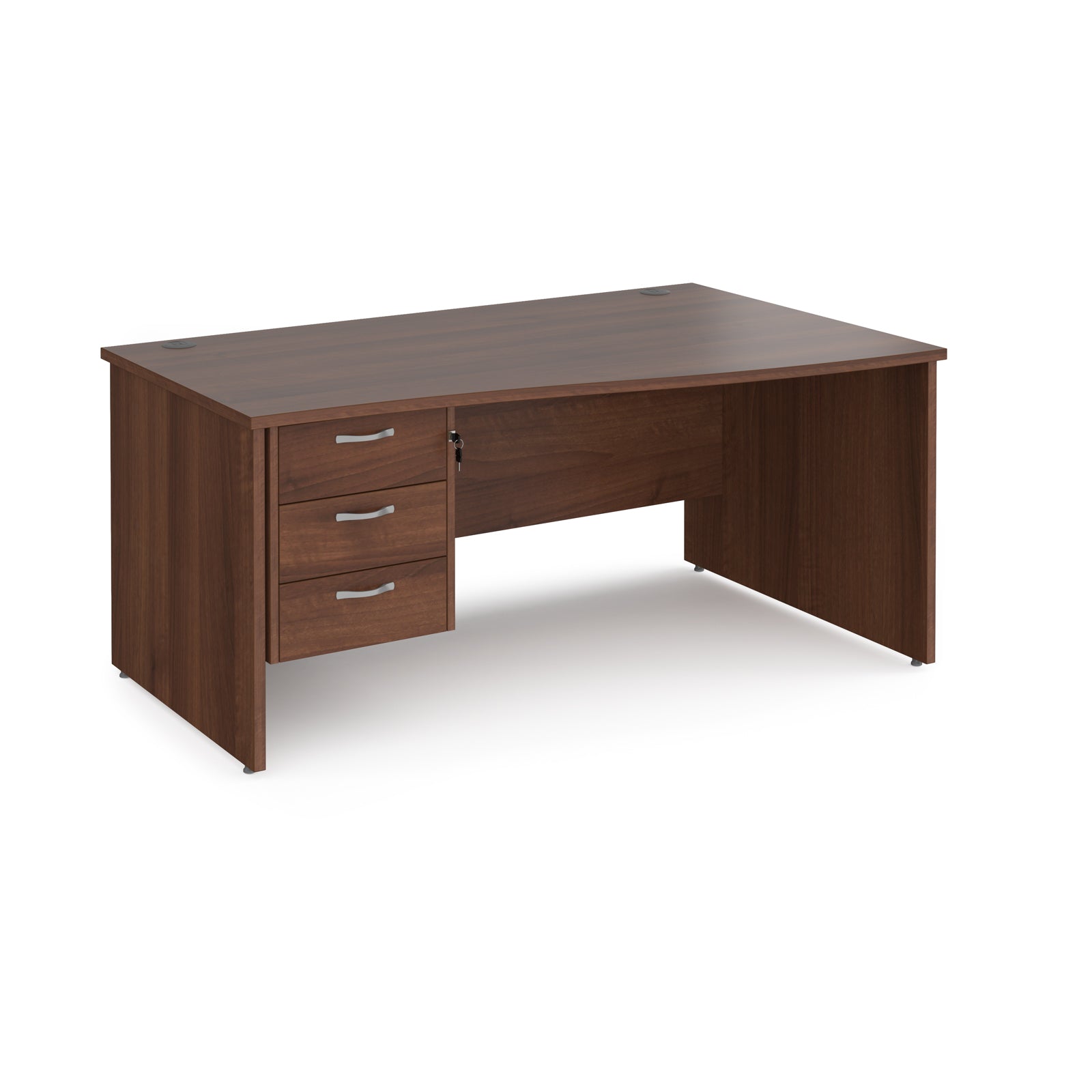 Maestro 25 Panel End Right Hand Wave Desk With 3 Drawer Ped