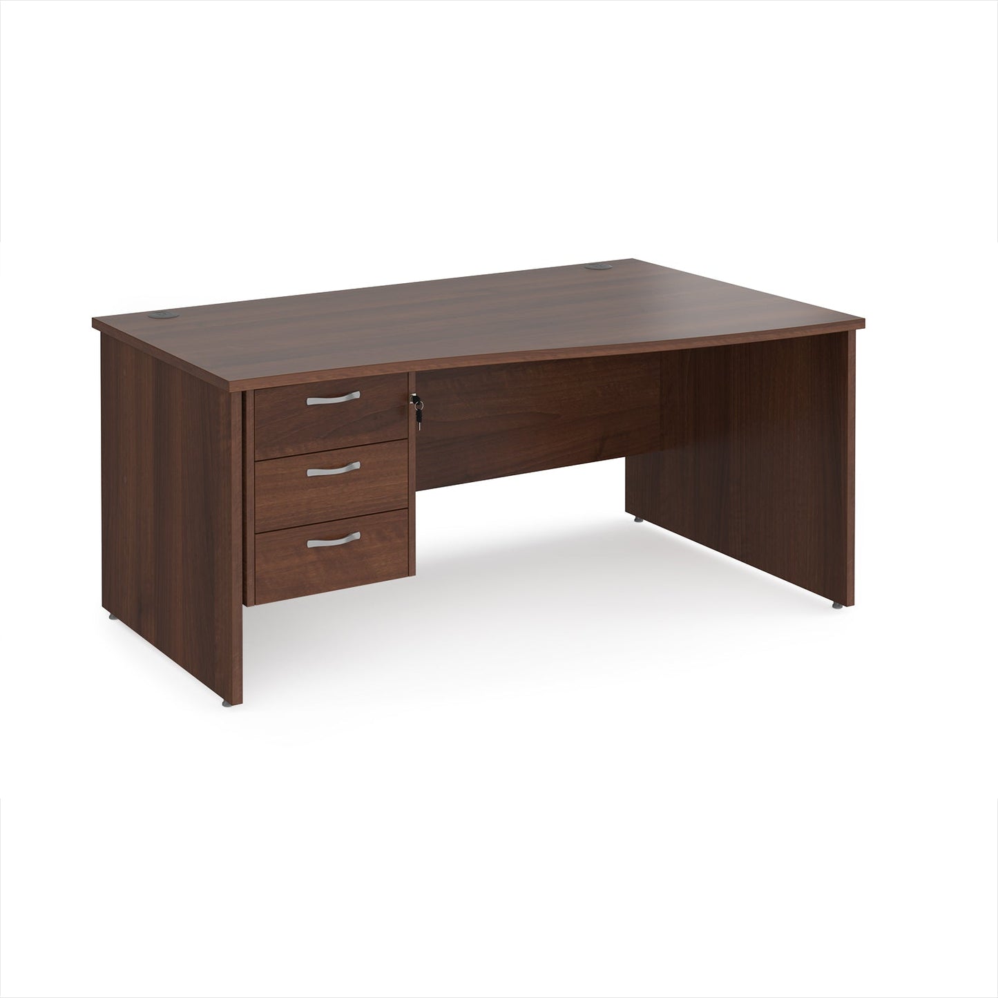 Maestro 25 panel end right hand wave desk with 3 drawer ped