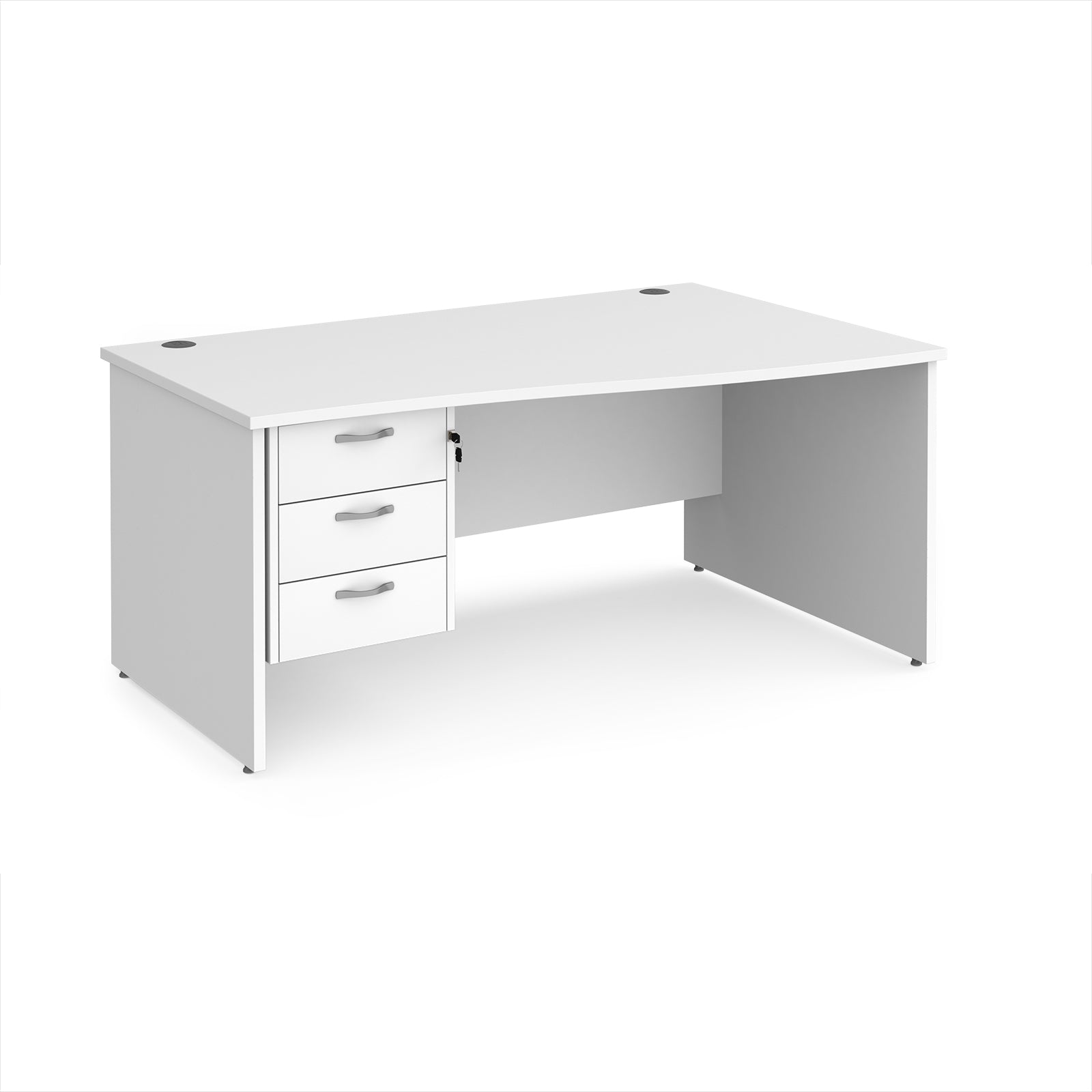 Maestro 25 panel end right hand wave desk with 3 drawer ped