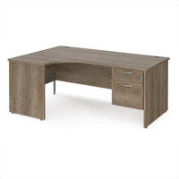 Maestro 25 panel end left hand ergonomic desk with 2 drawer ped
