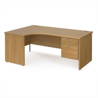 Maestro 25 panel end left hand ergonomic desk with 2 drawer ped